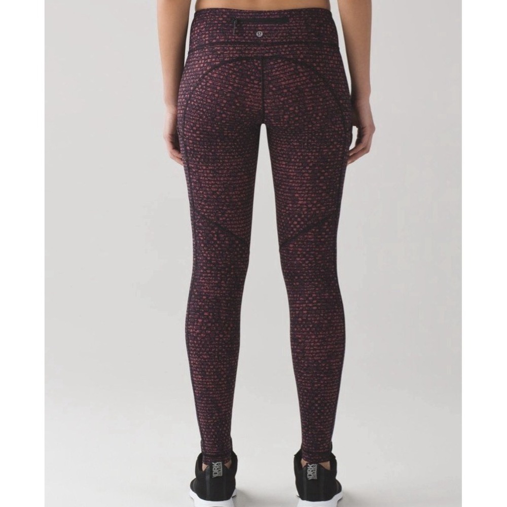 Lululemon Speed Tight‎ V Shatter Weave Dust Coral Plum Pants Leggings